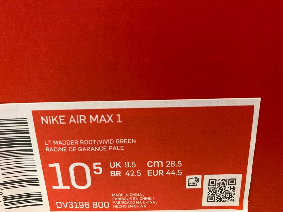 Nike Air Max 1 Light Madder Root Worn Blue EU 44,5 in Hamburg