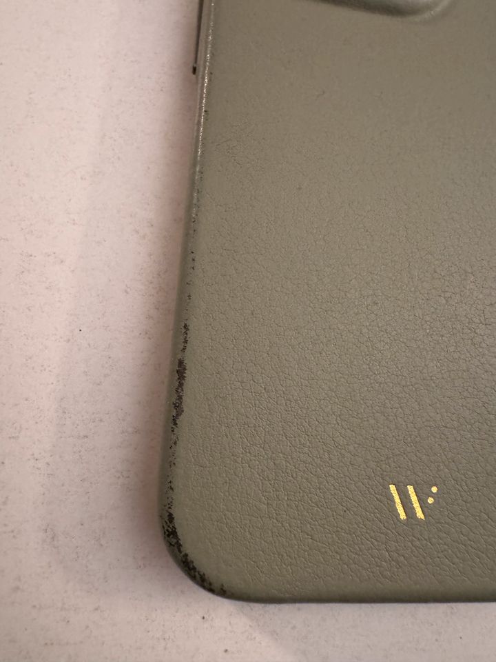 iPhone 14 Pro Hülle Case Leder Salbei Grün in Lügde