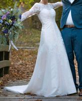 Brautkleid Hochzeitskleid A-Linie weiß/apricot mit Spitze Gr. 38 Berlin - Köpenick Vorschau