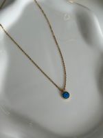 Halskette mit Blue Opal Stein, vergoldet Berlin - Mitte Vorschau