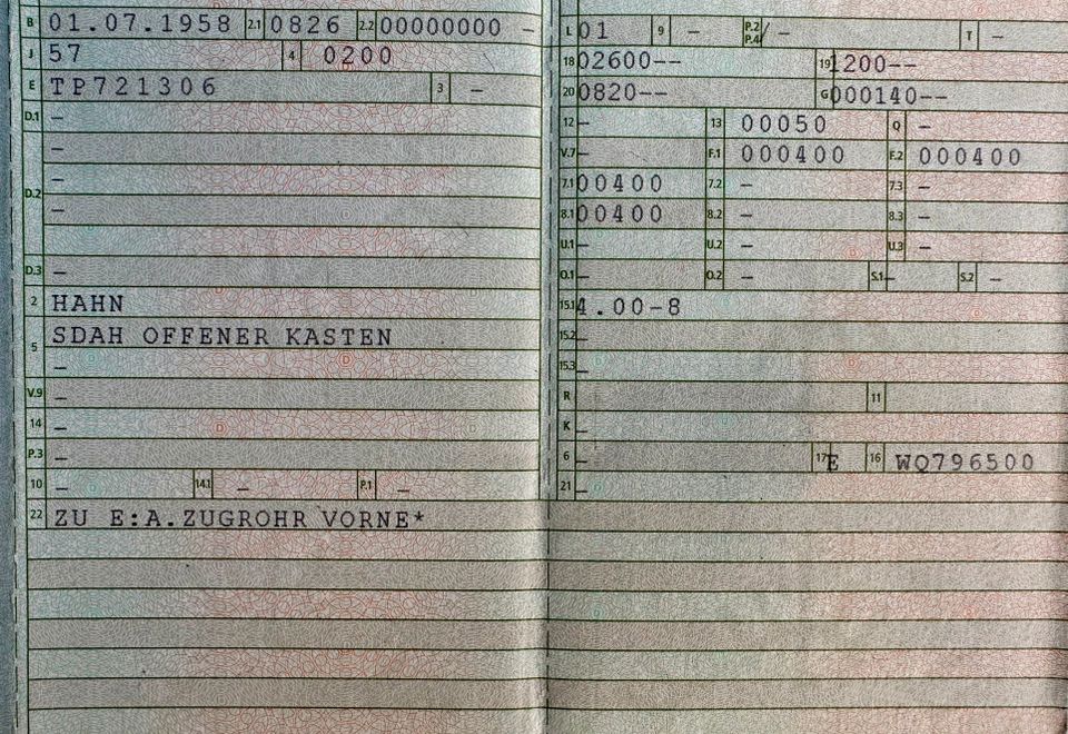 Anhänger - Oldtimer 1958 - ungebremst 400kg in Henstedt-Ulzburg