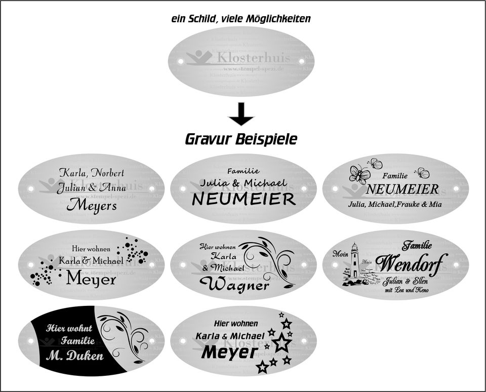 Große Auswahl an Klingel-, Türschilder, Briefkastenschilder usw. in Westoverledingen