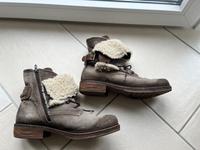 Manas Winter Schuhe Leder mit Fell Gr.40❤️ Grau Nordrhein-Westfalen - Kamen Vorschau