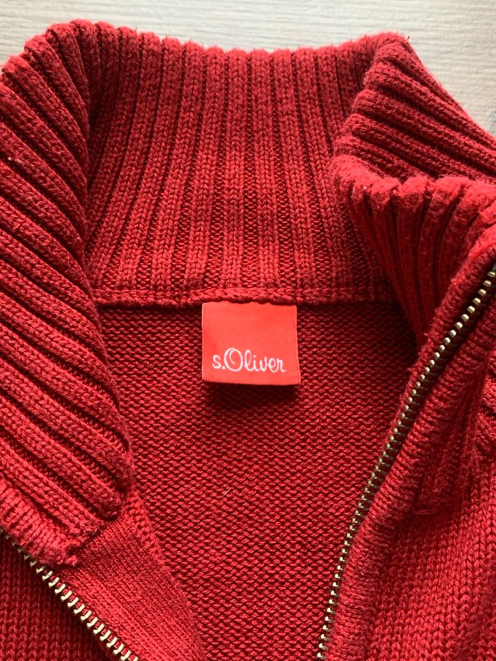 Top Original S.Oliver Strickjacke Sweatjacke Herren Rot Gr.L in Frankfurt am Main