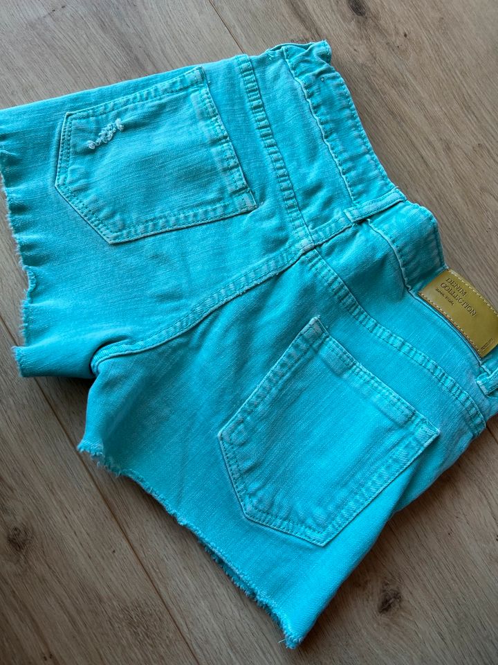 ZARA Kids Jeans Hose kurz Gr. 140 Jeanshose schwarz türkis in Waiblingen