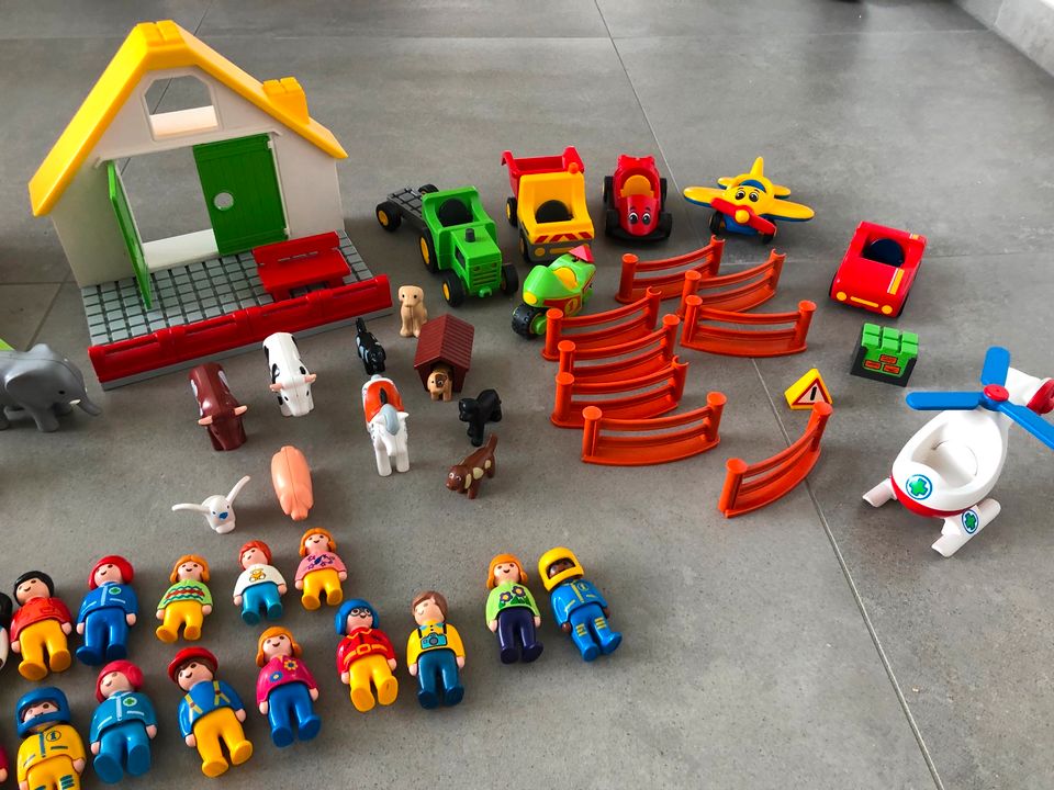 Playmobil 123 Konvolut Arche Noah Zoo Bauernhof Fahrzeuge in Espenau