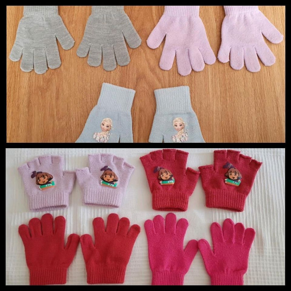 7 × Mädchen Handschuhe pink lila blau in Wiesbaden