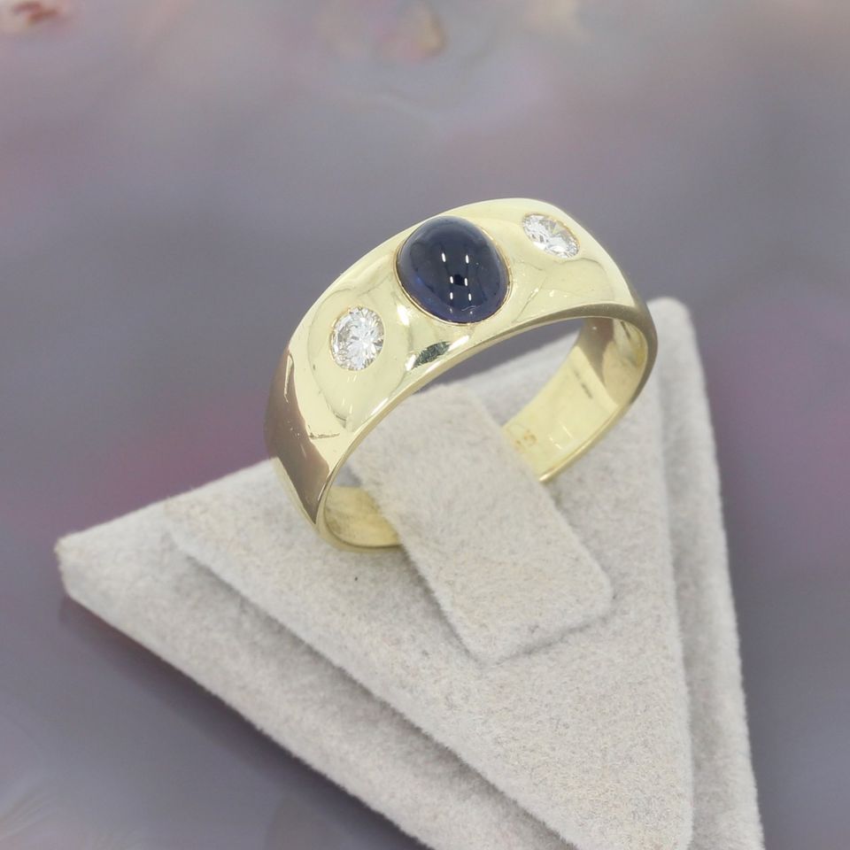 WERT 1550 € BRILLANT SAPHIR RING 585er 14K GELBGOLD vxlt K77036 in Essen