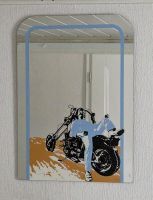 Wandspiegel mit Motorrad-Motiv Hessen - Brombachtal Vorschau