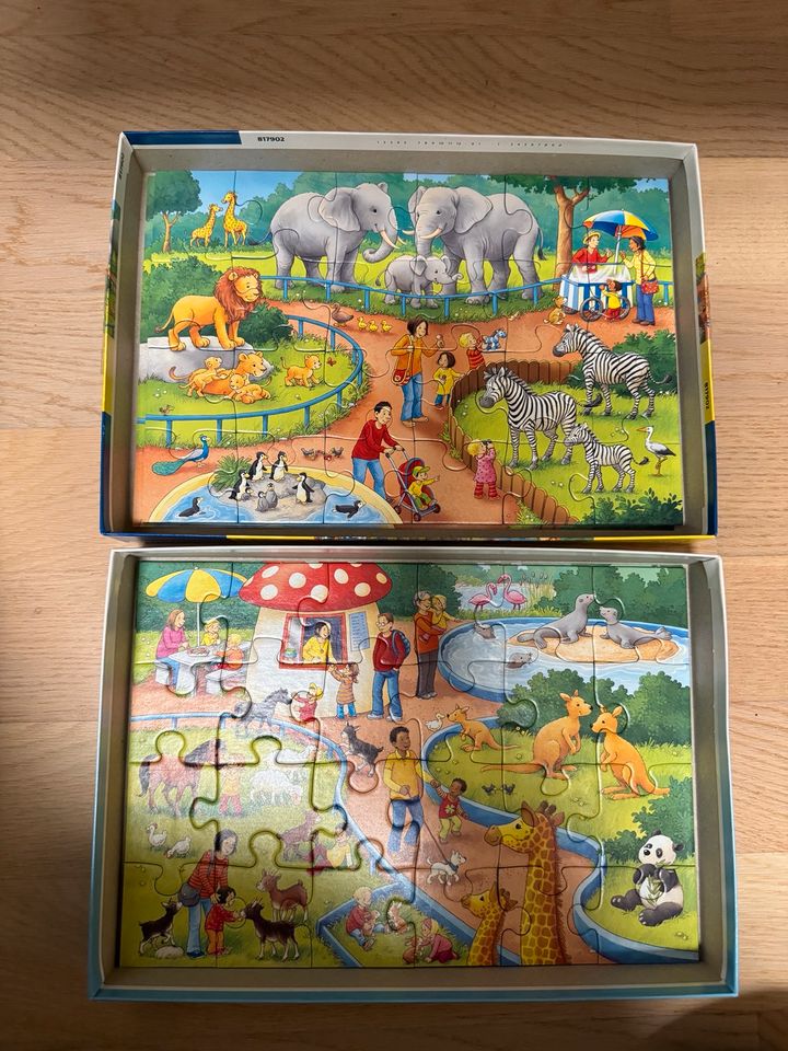 Ravensburger Puzzle - 07813 Ein Tag im Zoo ab 4, 2x24 Teile in Fürth