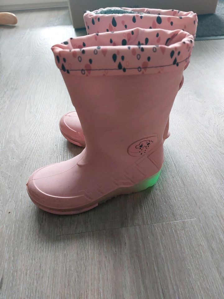 Gummistiefel rosa Blinkfunktion 26/27 gefüttert in Ingolstadt