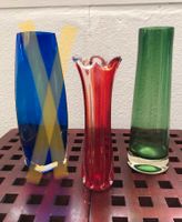Vase Glas murano Vintage Blume Rot grün blau  mid century Findorff - Findorff-Bürgerweide Vorschau