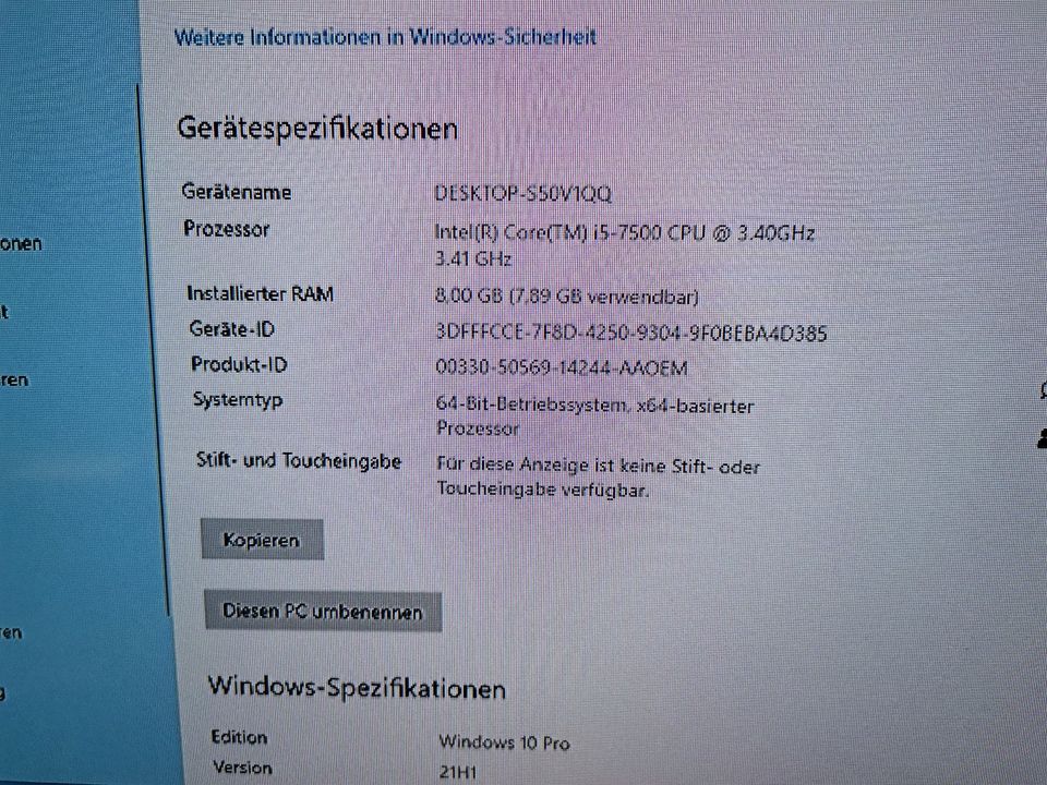 Dell Optiplex 3050 Micro PC i5-7500, 8GB Ram, 256 GB SSD in Siegen