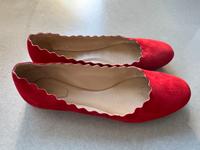 Chloé Ballerinas klassisch rot Gr. 39,5 mit Wellenkante Nordrhein-Westfalen - Neuss Vorschau