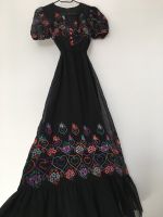 Vintage 70s Maxi Kleid Folklore Stickerei xs Baden-Württemberg - Heilbronn Vorschau