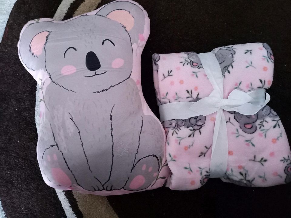 Koalakissen und Decke Kuscheldecke rosa Koala Mädchen Kopfkissen in Nordenholz