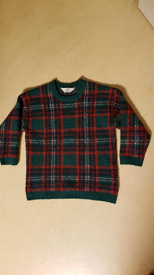 Pullover Strickpulli Junge *H&M* Gr.110/116 grün/bunt sehr dick in Augsburg