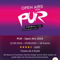 TAUSCHE 4x Pur Open Air 2024 Tour Hamburg gegen Braunschweig Niedersachsen - Harpstedt Vorschau
