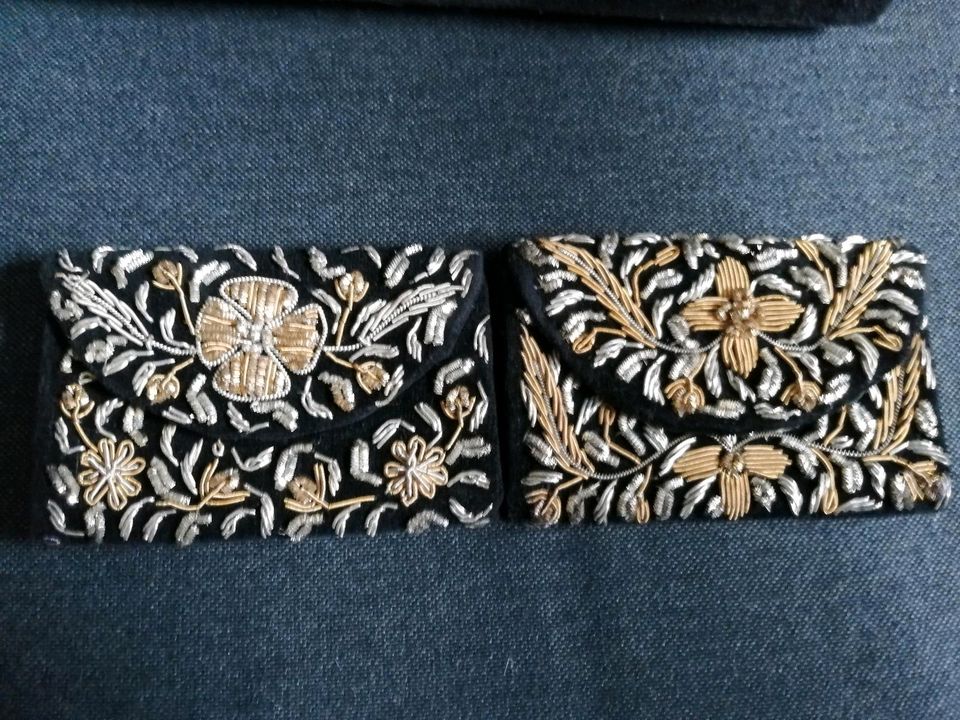 Tasche Clutch Set Zardozi Stickerei Art Deco Jugendstil in Mechernich