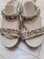 Süße Sandalen Wedges Keilabsatz mit Steine glitzernd Bayern - Sulzberg Vorschau