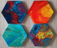 Acryl Pouring, Leinwand Bilder 25cm Hexagon Berlin - Hellersdorf Vorschau