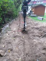 Löcher f. Fundamente, Zaunsäulen bohren. Minibagger, Solarpark Bayern - Schwarzenbach am Wald Vorschau