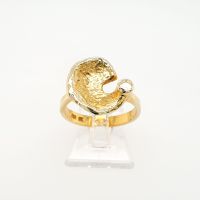 Naturbelassender Ring 585 Gelbgold 14kt Gr.60 Goldnugget Seerose Schleswig-Holstein - Flensburg Vorschau