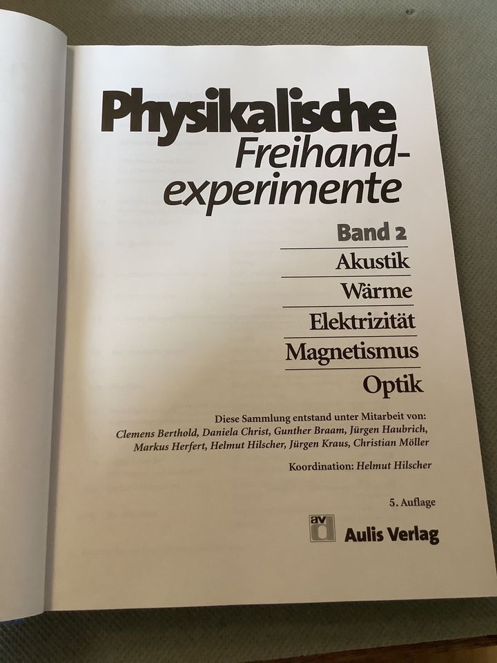 Physikalische Freihandexperimente Physik Experimente Band 2 in München