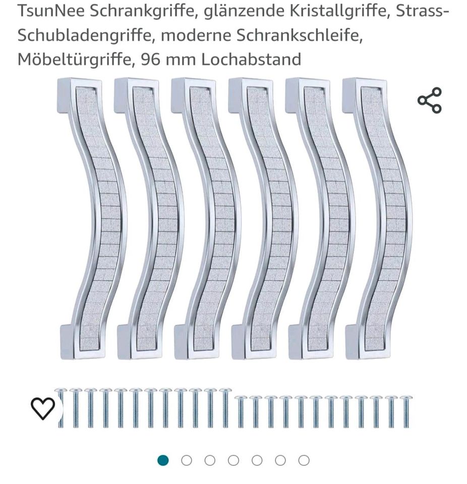 Schrank/Möbelgriffe Kristall x10 neu / original verpackt in Straubing