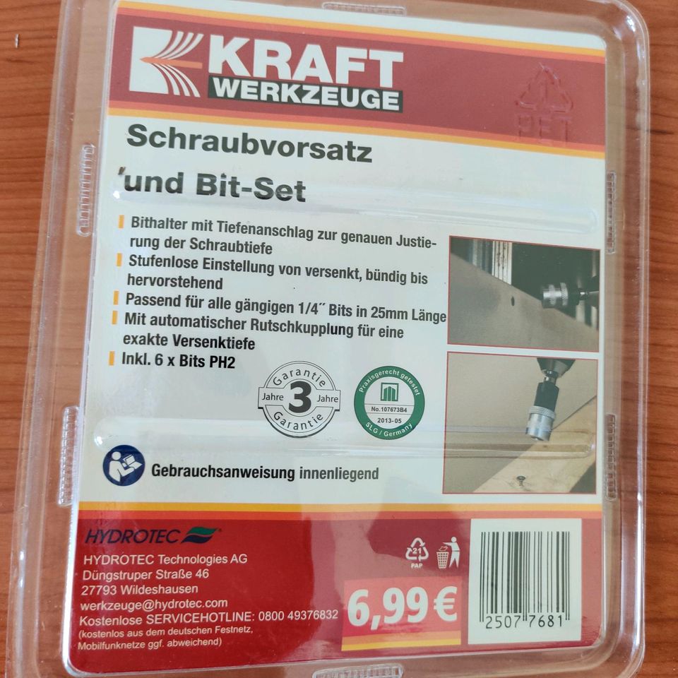 Schraubsatz und Bit-Set, neu und original verpackt in Bamberg