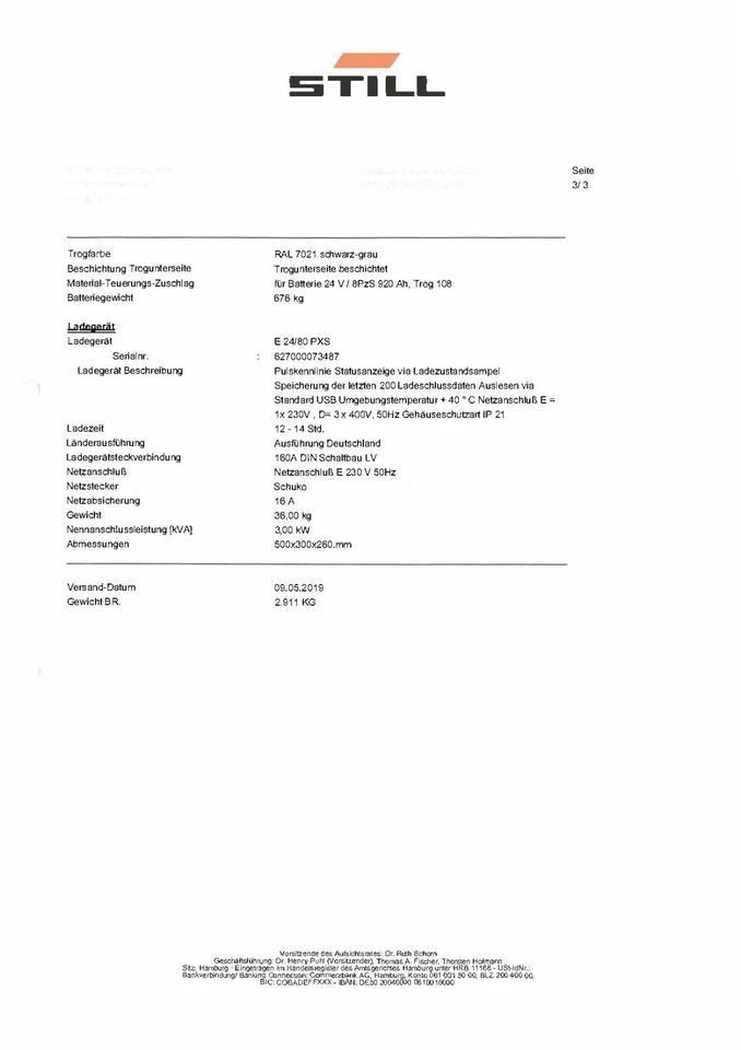 Still RX 50-15 E-Stapler Dreirad Gabelstapler Top Zustand 2019 in Seevetal