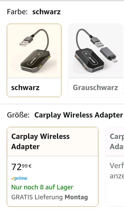 CarPlay Adapter Wireless Dongle iPhone iOS Apple Auto Smartphone in  Schleswig-Holstein - Norderstedt, Auto Hifi & Navigation Anzeigen