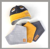 Musselin Halstuch Set mit Beanie - mit Name Baby Mütze Spucktuch Hessen - Fulda Vorschau