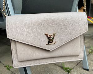 Louis Vuitton Mylockme Chain Pochette Leather with Python at 1stDibs