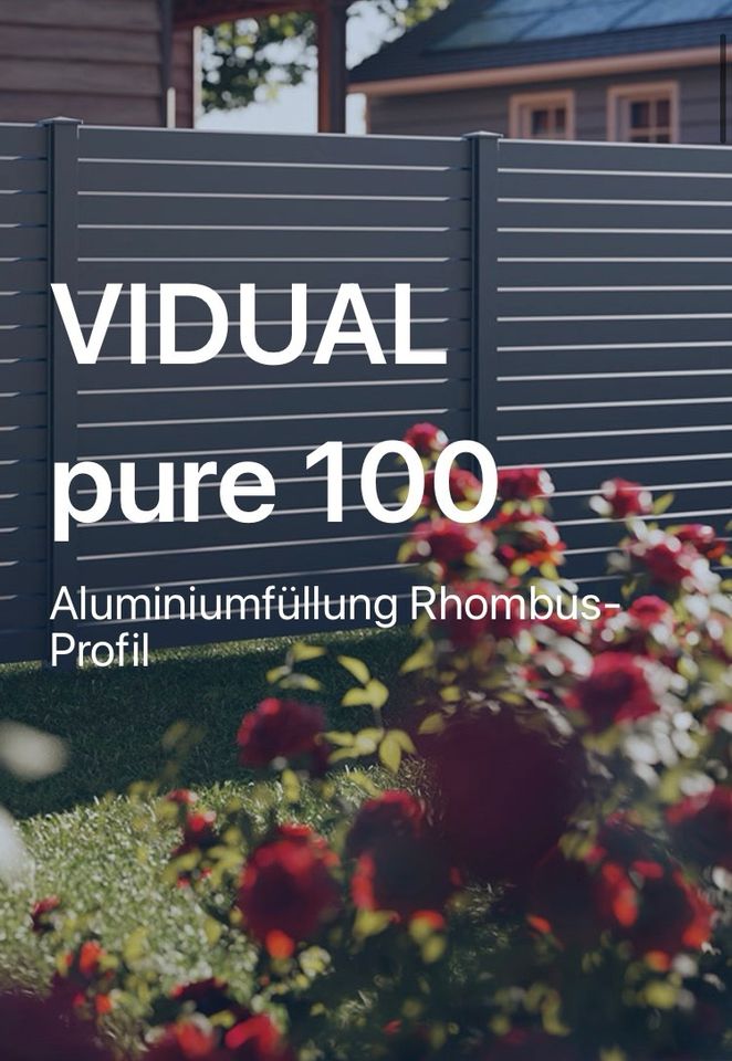 Aluminiumzaun (L 20m x H 1,8m) Rhombus VIDUAL Pure 100 in Willingshausen