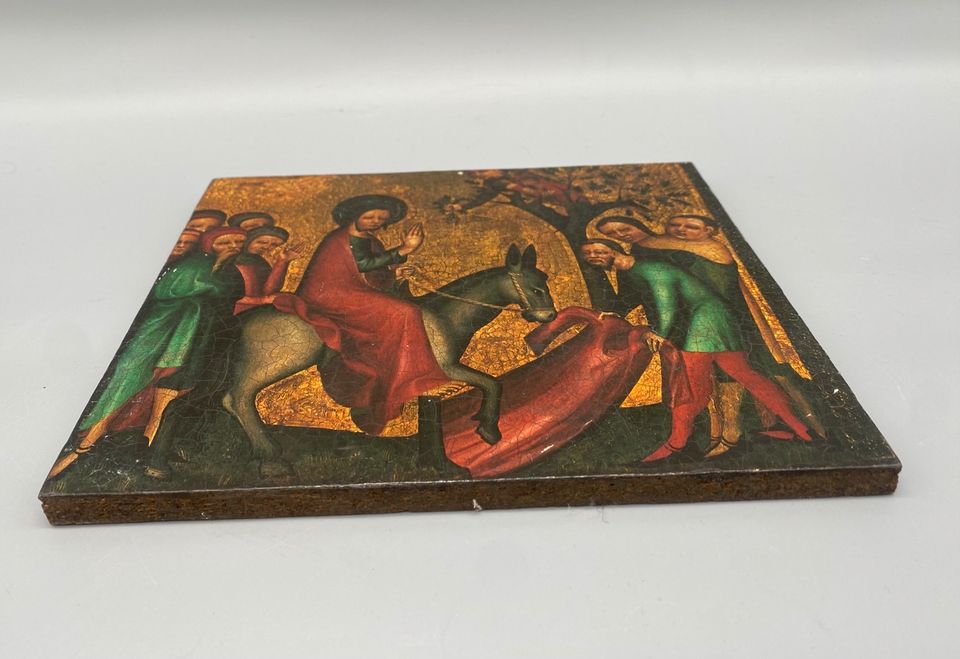 * IKONE DECOUPAGE HOLZ EINZUG JESU CHRISTUS NACH JERUSALEM ESEL in Berlin