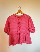 Peplum Bluse Baumwolle M rosa weiss kariert Bayern - Augsburg Vorschau