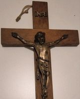 Holz Wandbehang Katholisch Kreuz Von Jesus Christus Figur Messing Bayern - Coburg Vorschau