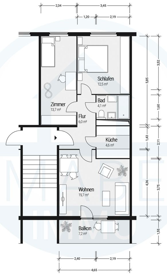 3-Zimmer-Wohnung mit Balkon! in Cölpin