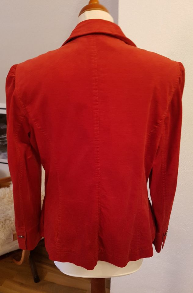 Blazer,Feincord,rot,Gr.42,Baumwolle,viele Details,2xgetragen in Zeitlofs