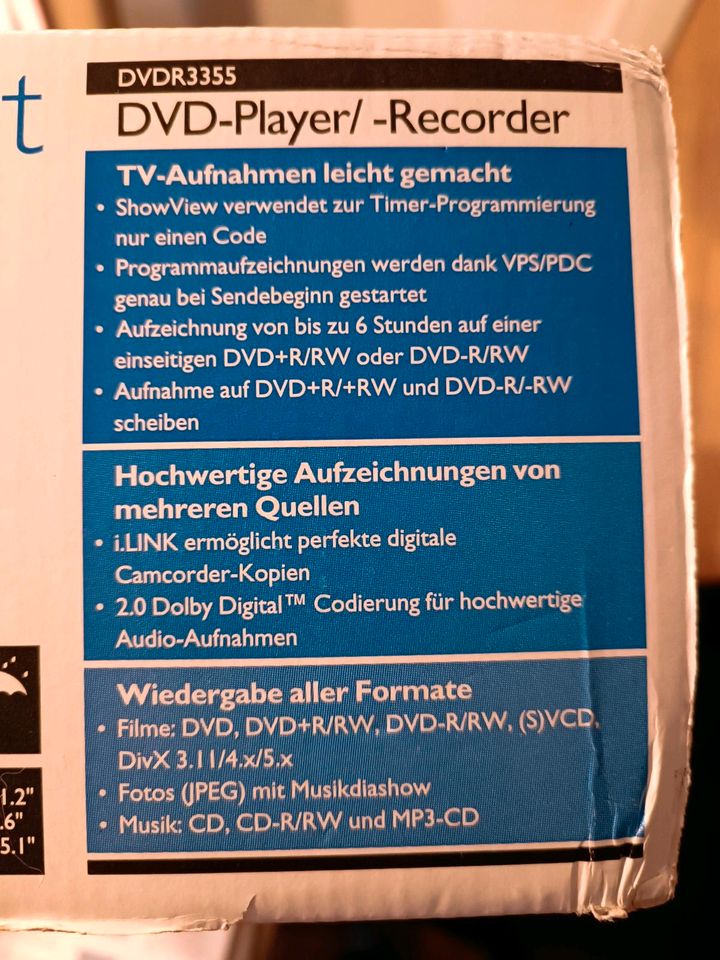 Philips DVD Recorder DVDR 3355 Inkl.OVP in Ostfildern