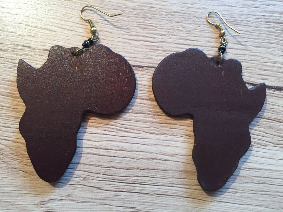Ohrringe afrikanisch groß braun/goldfarben 1,-- € in Bitburg