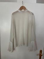 H&M Bluse creme weiß transparent Bohemian Boho Plissee Ärmel Schwachhausen - Gete Vorschau