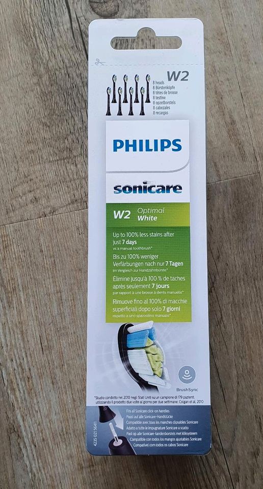 8x Philips Sonicare W2 Optimal White Aufsteckbürsten schwarz, Neu in Dresden