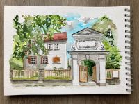 Original Aquarell Zeichnung Schillerhaus Leipzig Leipzig - Altlindenau Vorschau