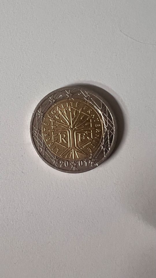 2 Euro Münze 2001 Fehlprägung selten Frankreich in Wabern