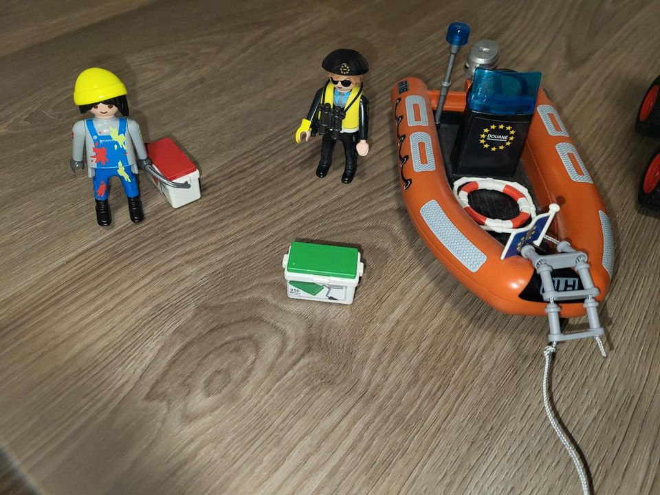 Playmobil Küstenwache Boot und Stapler in Geisingen