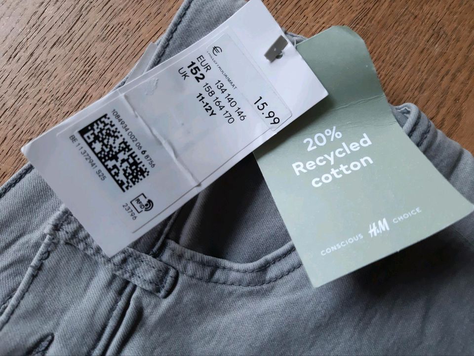 Jeans, H&M, Slim fit, grau, Größe 152 *NEU* in Sandhausen