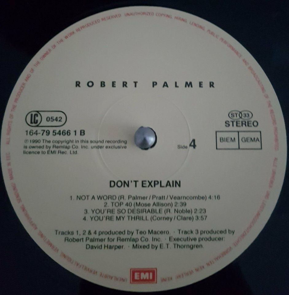 ROBERT PALMER DON`T EXPLAIN 2 X VINYL LP in Hamburg