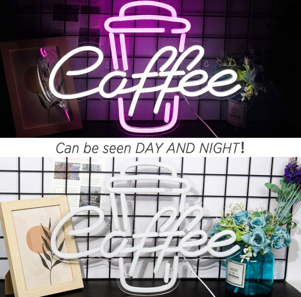 Kaffee LED Neon Schild Wandleuchte Lampe Wanddeko Leuchtreklame in Bebra